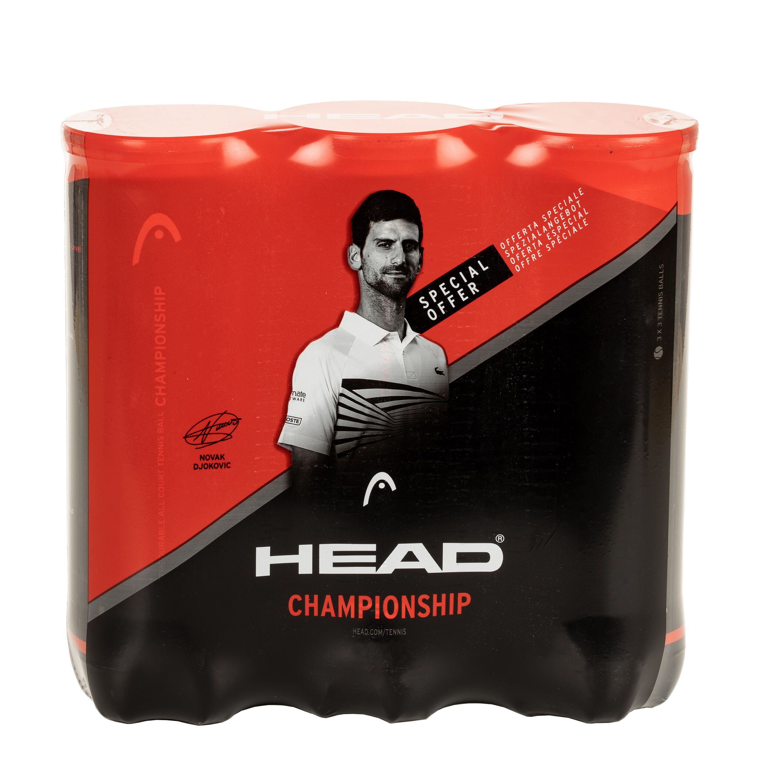 3x Championship Novak 3 Ball Tube