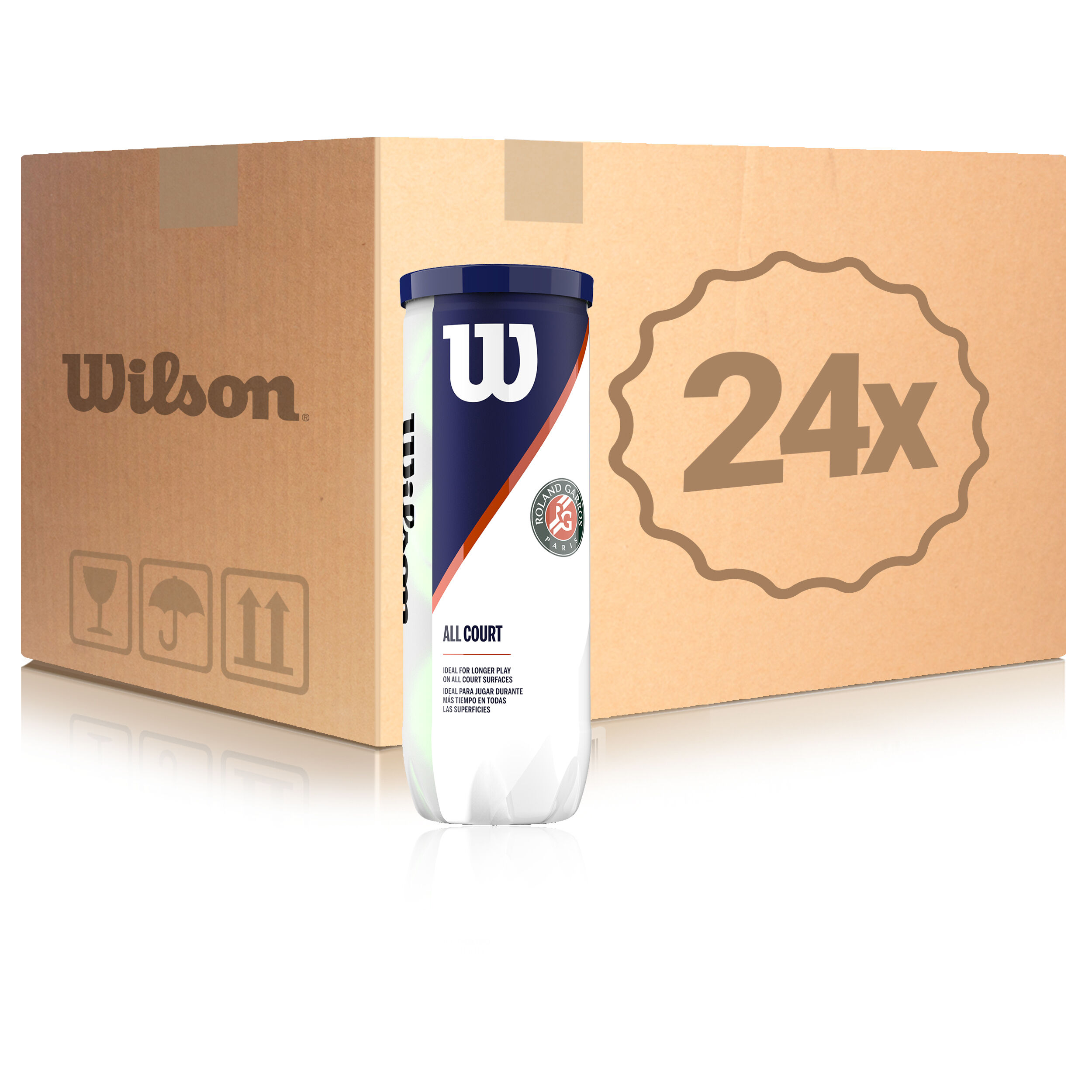 Roland Garros All Court 3er 24x 3 Ball Tube In A Box